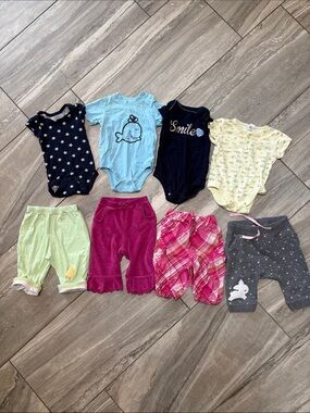 Baby Girls Mixed Colors Onesie & Pants Set - 8pc
